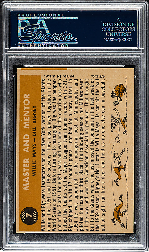 1960 Topps #7 Master & Mentor with Willie Mays PSA NM 7