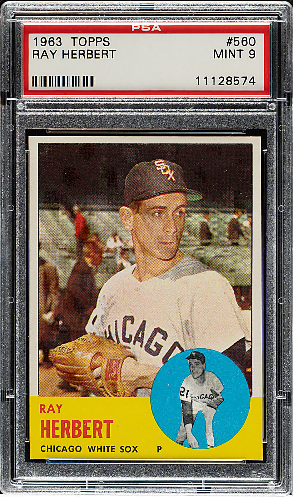 1963 Topps #560 Ray Herbert PSA MINT 9