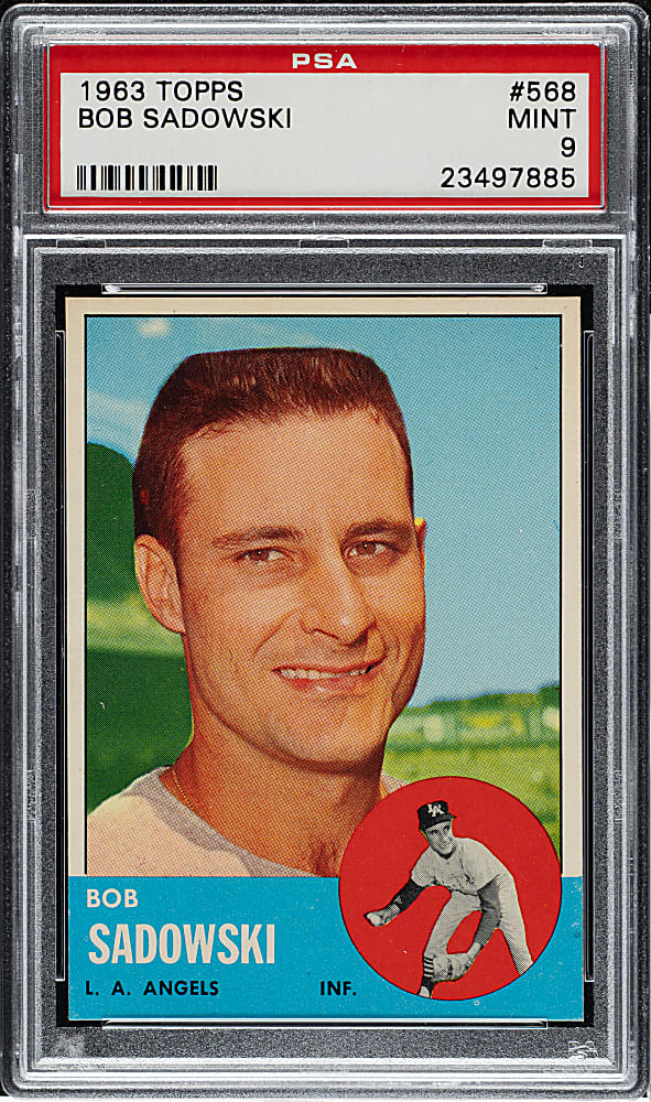 1963 Topps #568 Bob Sadowski PSA MINT 9