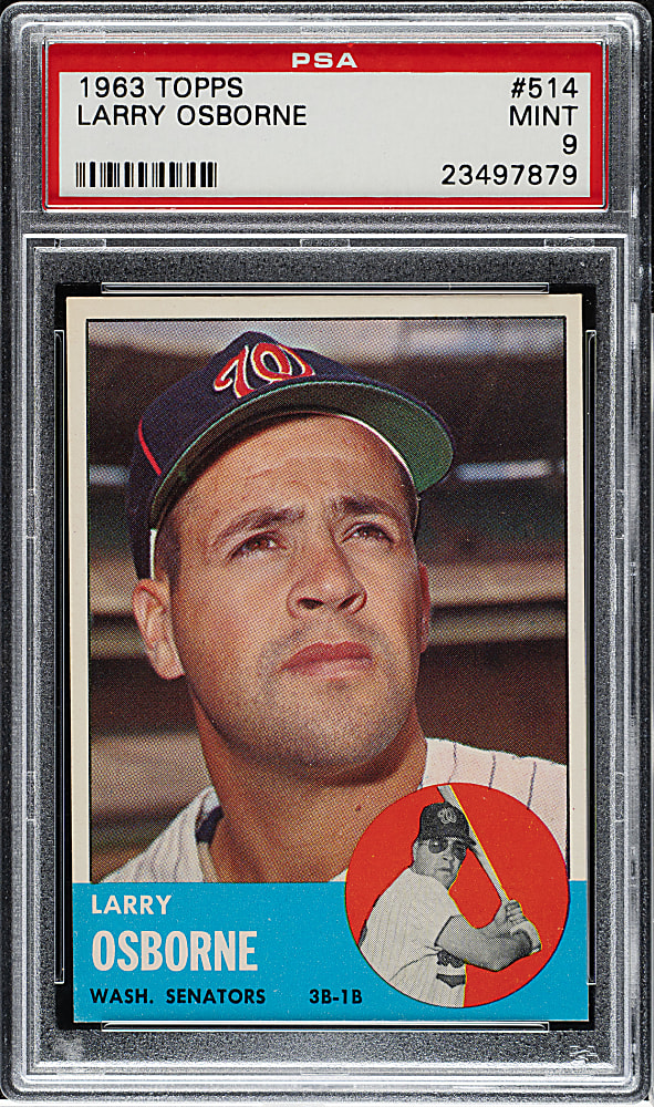 1963 Topps #514 Larry Osborne PSA MINT 9