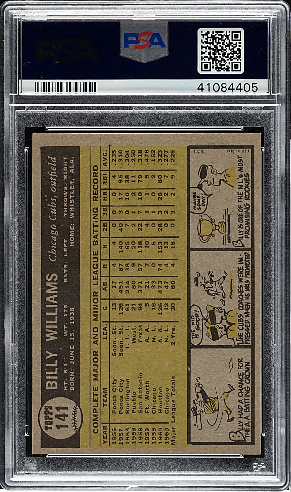 1961 Topps #141 Billy Williams Rookie PSA NM-MT 8