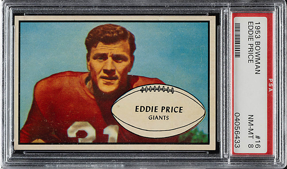1953 Bowman Football #16 Eddie Price PSA NM-MT 8