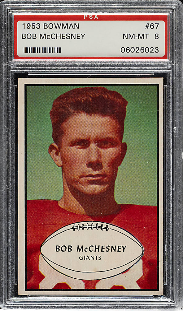 1953 Bowman Football #67 Bob McChesney PSA NM-MT 8