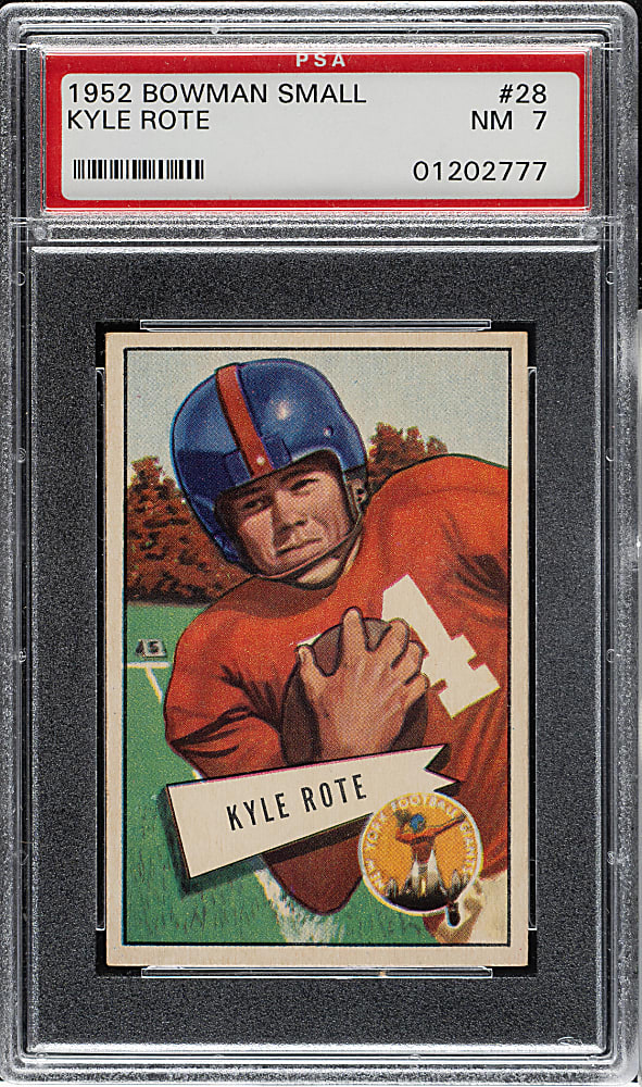 1952 Bowman Small Football #28 Kyle Rote PSA NM 7