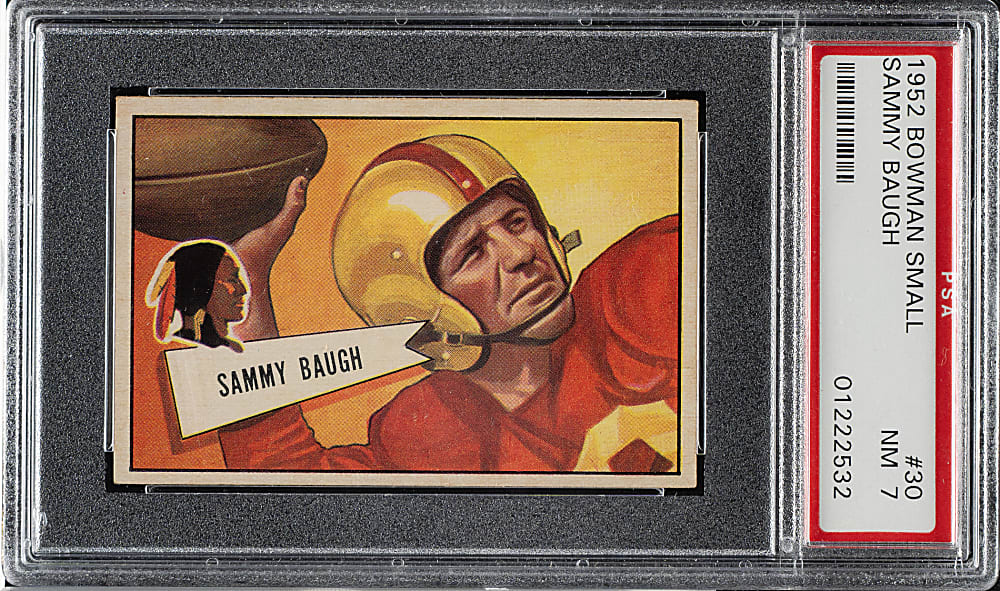 1952 Bowman Small Football #30 Sammy Baugh PSA NM 7