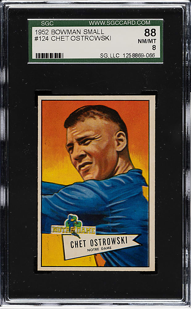 1952 Bowman Small Football #124 Chet Ostrowski SGC NM/MT 88