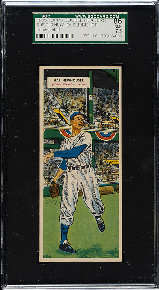 1955 Topps Doubleheaders #109/110 Hal Newhouser/Bishop SGC NM+ 86