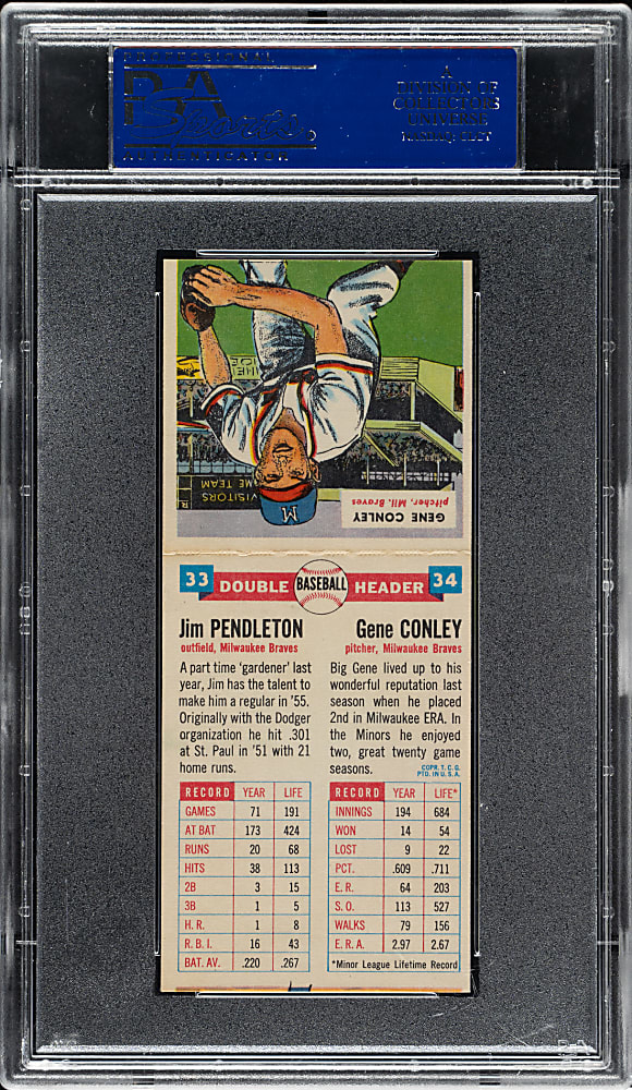 1955 Topps Doubleheaders #33/34 Pendleton/Conley PSA NM 7