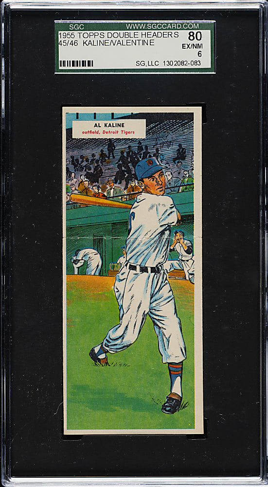 1955 Topps Doubleheaders #45/46 Al Kaline/Valentine SGC EX/NM 80