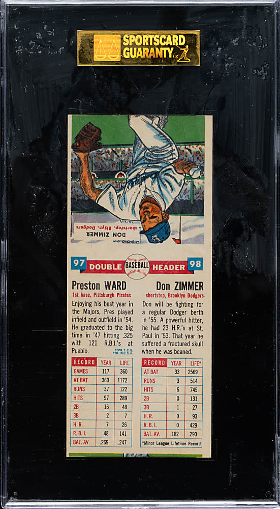 1955 Topps Doubleheaders #97/98 Ward/Zimmer SGC NM/MT 88