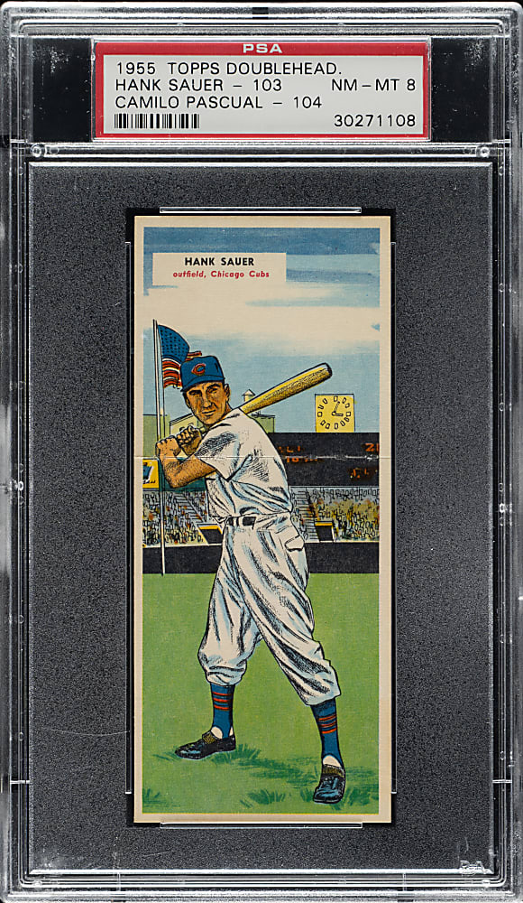 1955 Topps Doubleheaders #103/104 Sauer/Pascual PSA NM-MT 8