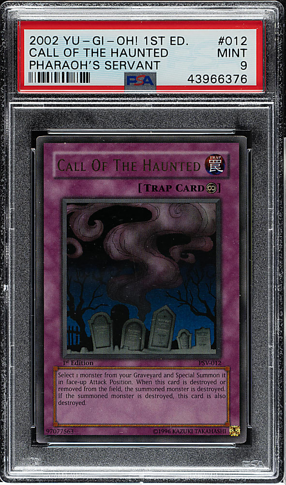 2002 Yu-Gi-Oh! Pharaoh's Servant 1st Edition #012 Call Of The Haunted Ultra Rare Holographic PSA MINT 9