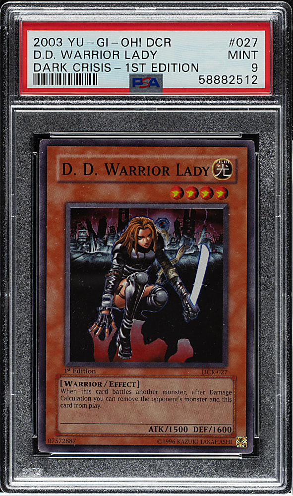 2003 Yu-Gi-Oh! Dark Crisis 1st Edition #027 D.D Warrior Lady Super Rare Holographic PSA MINT 9