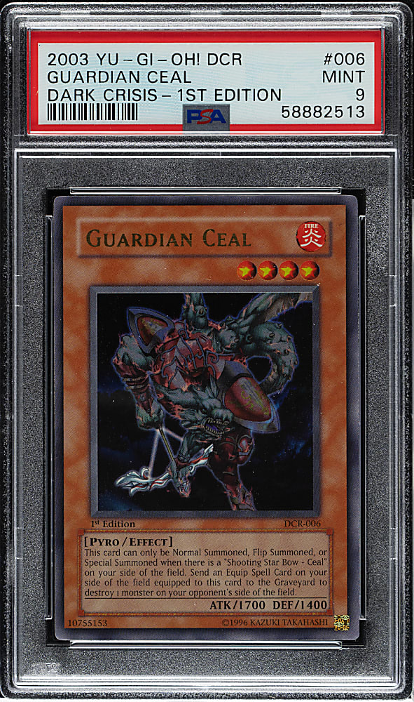 2003 Yu-Gi-Oh! Dark Crisis 1st Edition #006 Guardian Ceal Ultra Rare Holographic PSA MINT 9