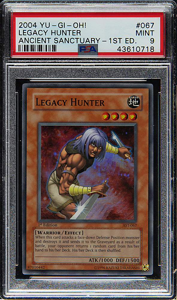2004 Yu-Gi-Oh! Ancient Sanctuary 1st Edition #067 Legacy Hunter Super Rare Holographic PSA MINT 9