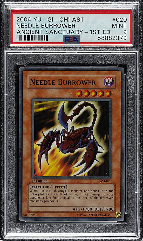 2004 Yu-Gi-Oh! Ancient Sanctuary 1st Edition #020 Needle Burrower Super Rare Holographic PSA MINT 9