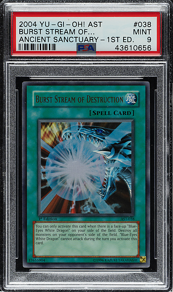 2004 Yu-Gi-Oh! Ancient Sanctuary 1st Edition #038 Burst Stream Of Destruction Ultra Rare Holographic PSA MINT 9