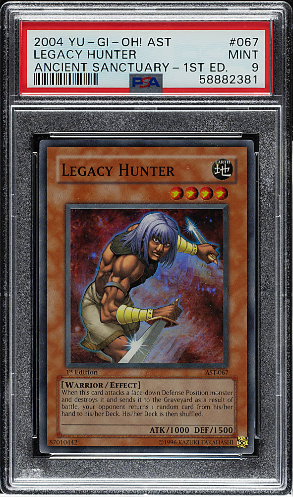 2004 Yu-Gi-Oh! Ancient Sanctuary 1st Edition #067 Legacy Hunter Super Rare Holographic PSA MINT 9