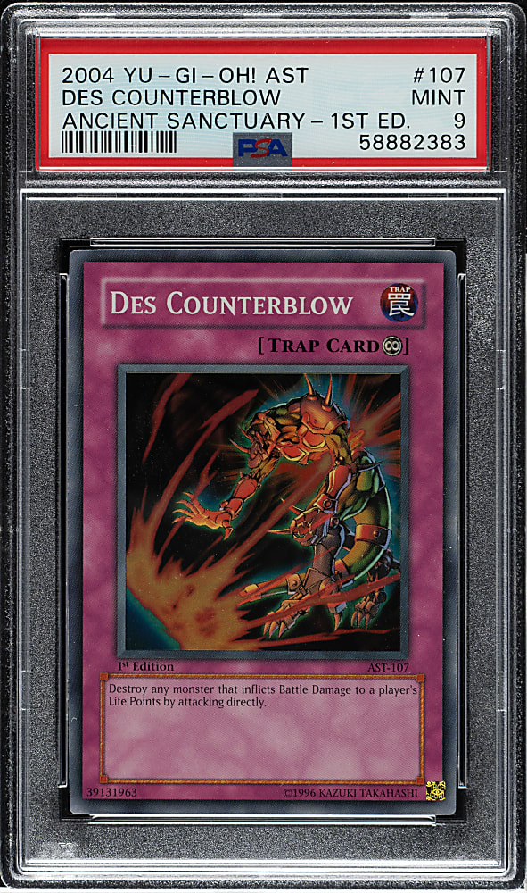 2004 Yu-Gi-Oh! Ancient Sanctuary 1st Edition #107 Des Counterblow Super Rare Holographic PSA MINT 9