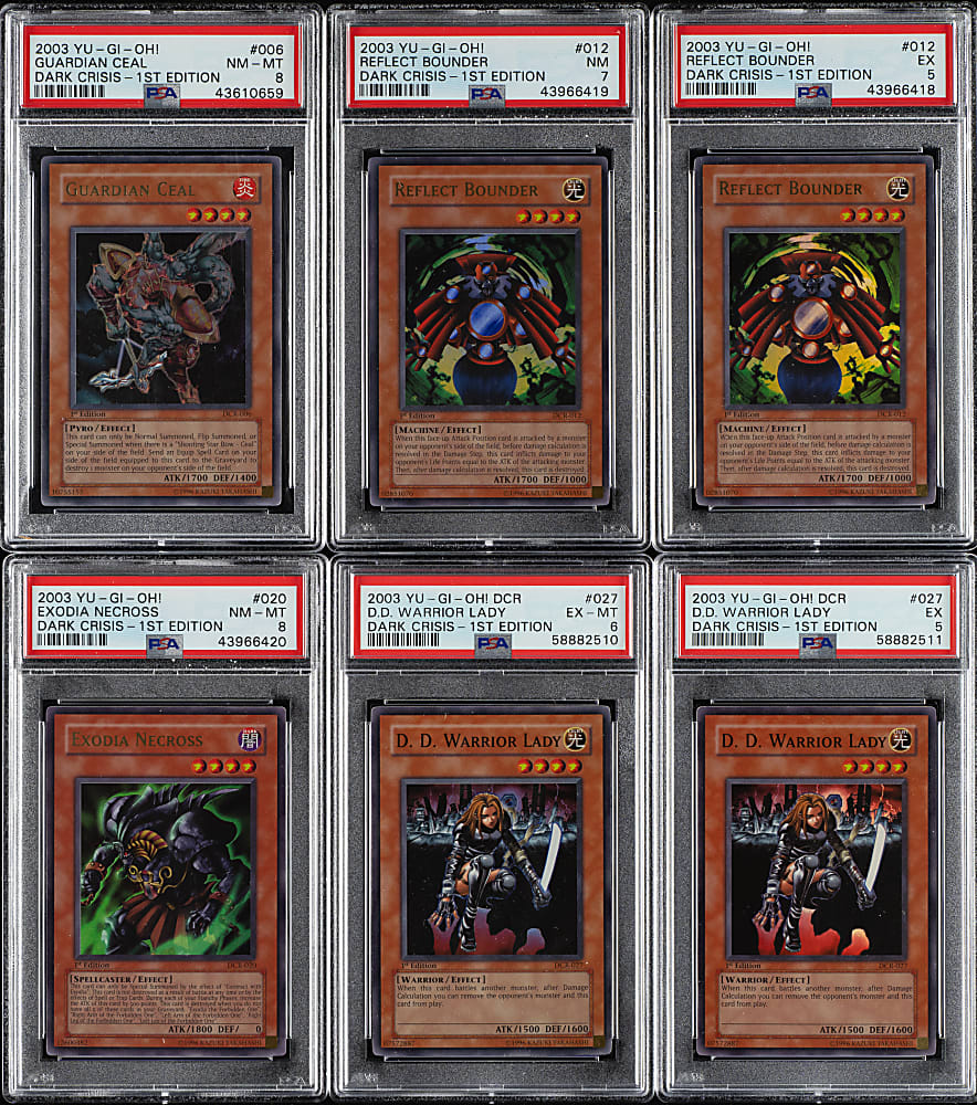 2003 Yu-Gi-Oh! Dark Crisis 1st Edition PSA-Graded Collection (6)