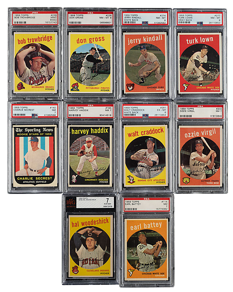 1959 Topps PSA- and BVG-Graded Collection (14)