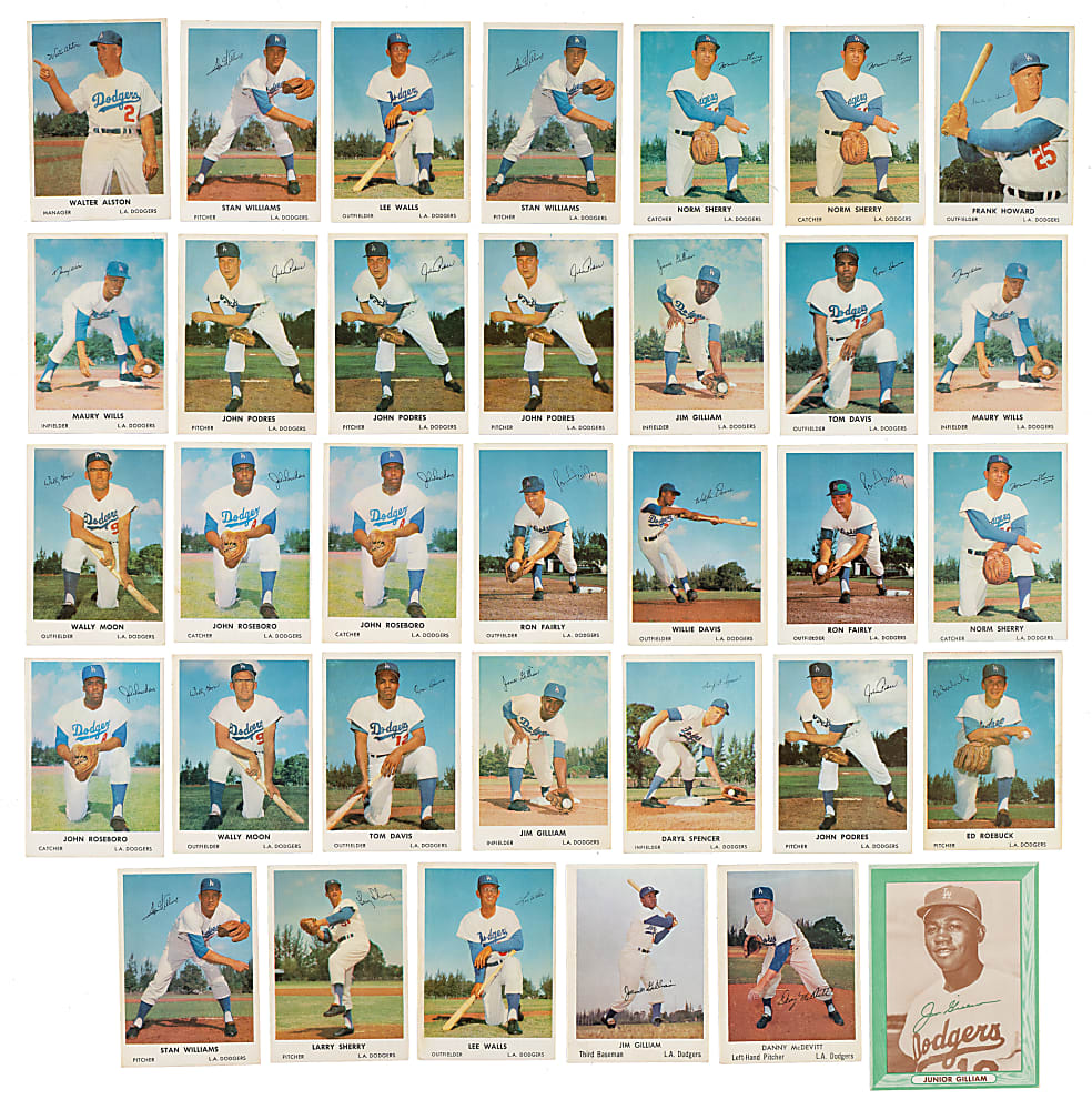 1958 to 1962 Bell Brand Dodgers Collection (38) Including Near-Complete Set