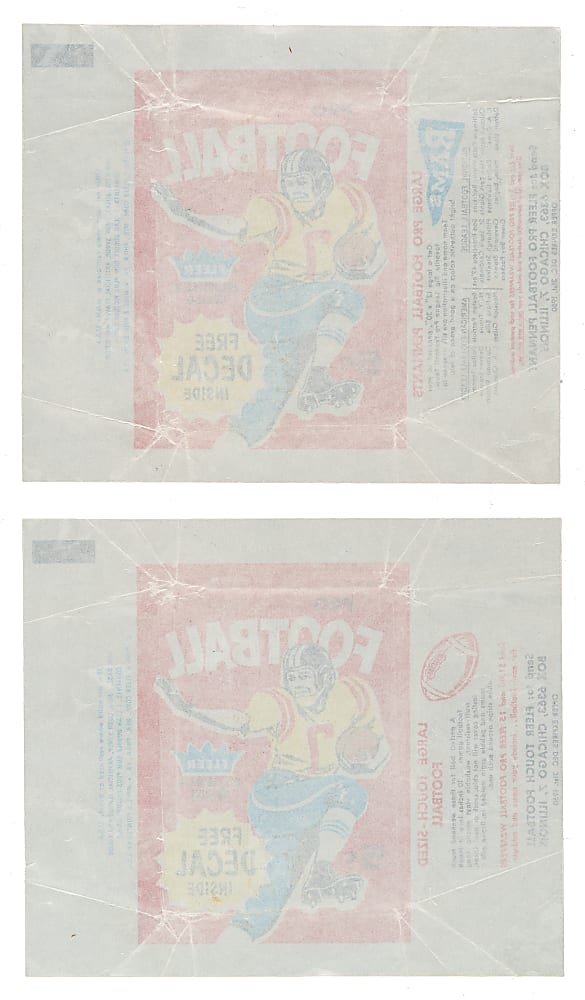 1960 Fleer Football Five-Cent Wrapper Pair