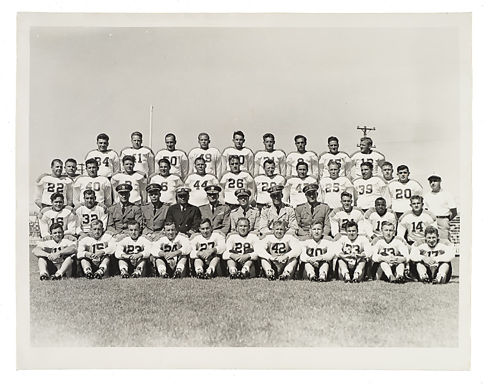 1945 Fleet City Bluejackets Football Team Photograph with Bruiser Kinard and Buddy Young