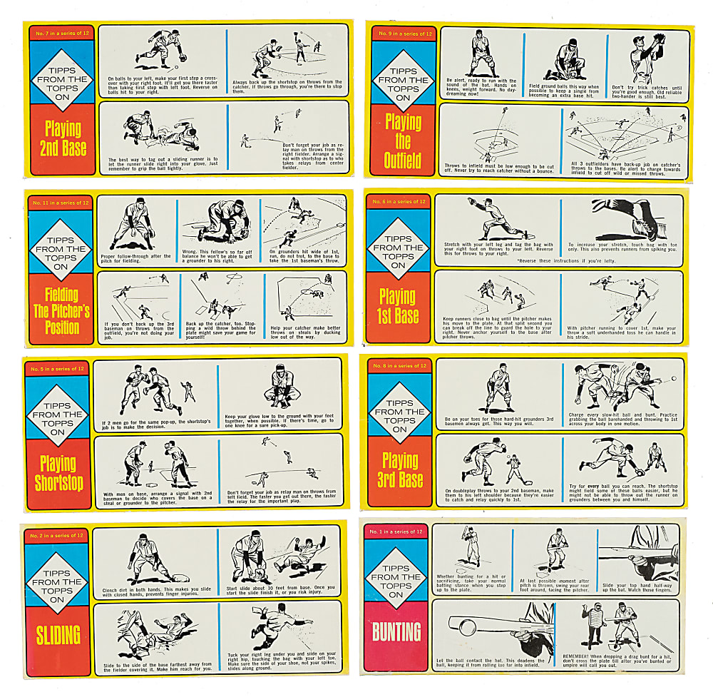 1972 Bazooka "Tipps from the Topps" Panels Complete Set (12)