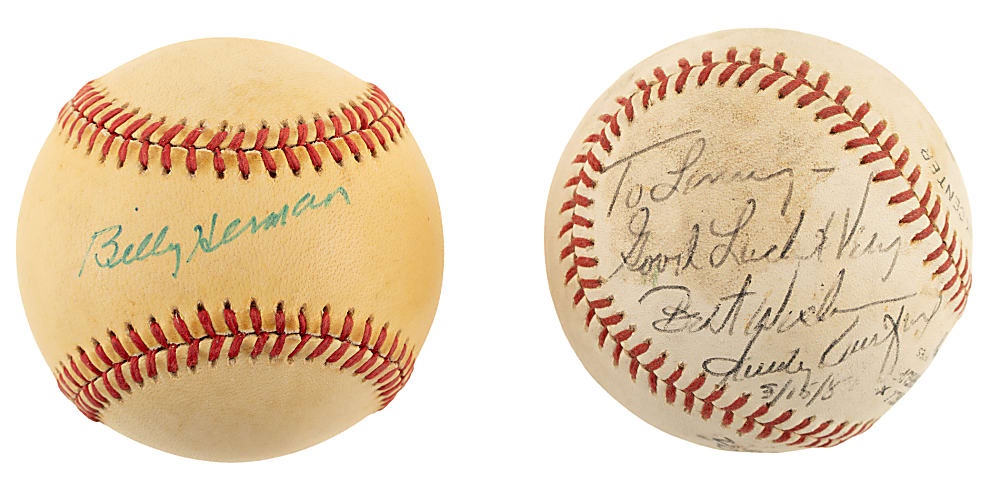 Billy Herman and Sandy Koufax Single-Signed Baseball Pair