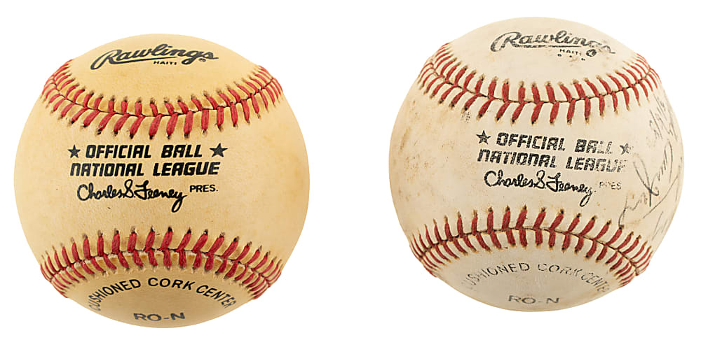 Billy Herman and Sandy Koufax Single-Signed Baseball Pair