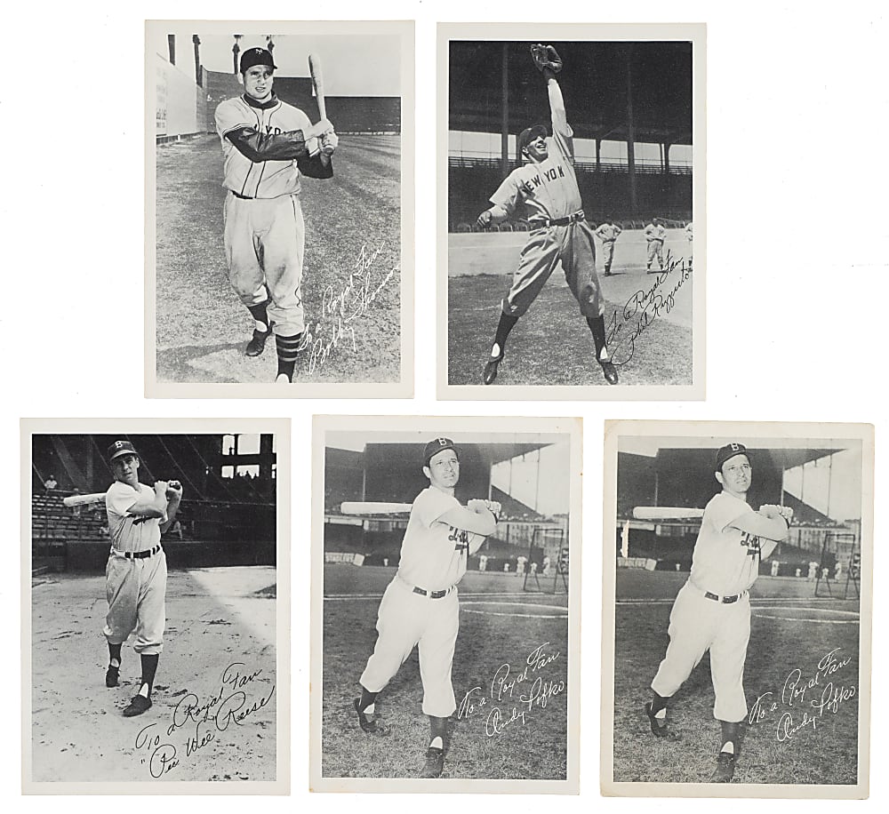 1952 Royal Desserts Premium Collection (5) Including Pee Wee Reese and Phil Rizzuto