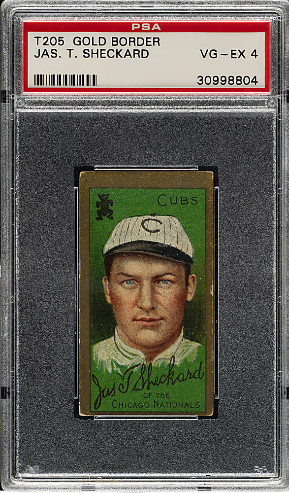 1911 T205 Gold Border Jimmy Sheckard PSA VG-EX 4