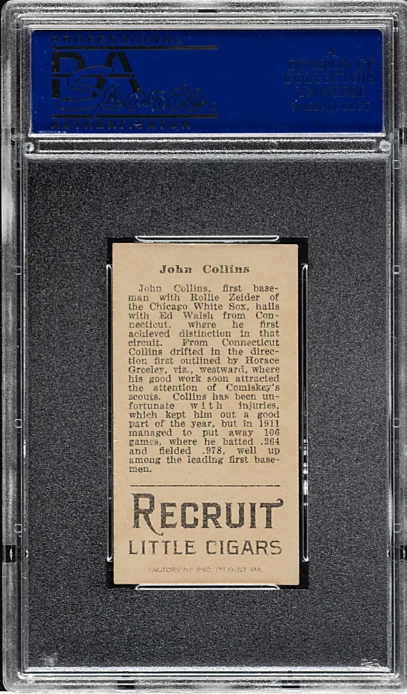 1912 T207 Brown Background John Collins PSA VG-EX 4