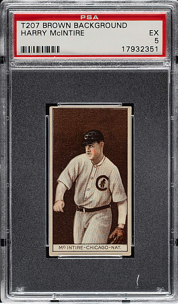 1912 T207 Brown Background Harry McIntire PSA EX 5