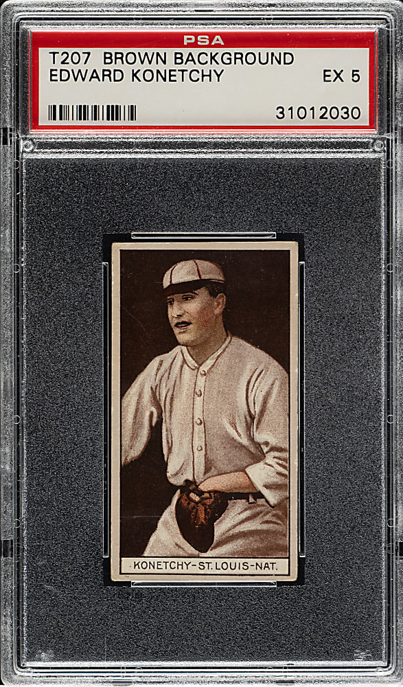1912 T207 Brown Background Edward Konetchy PSA EX 5