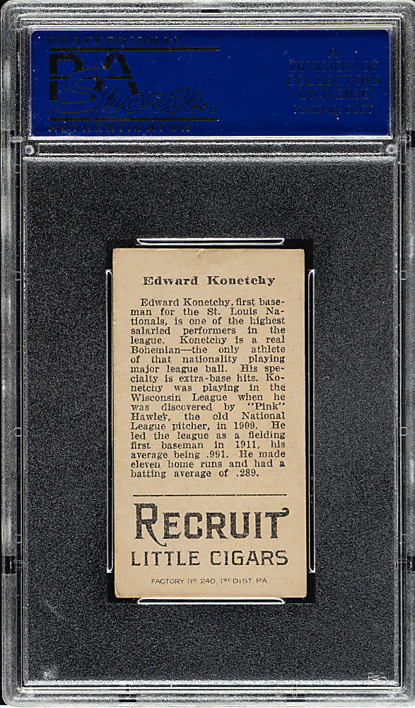 1912 T207 Brown Background Edward Konetchy PSA EX 5