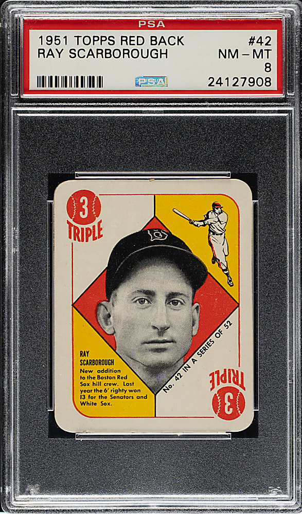 1951 Topps Red Back #42 Ray Scarborough PSA NM-MT 8