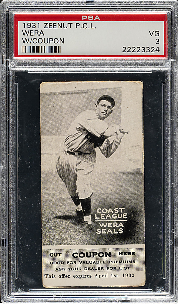 1931 Zeenut PCL Julie Wera with Coupon PSA VG 3