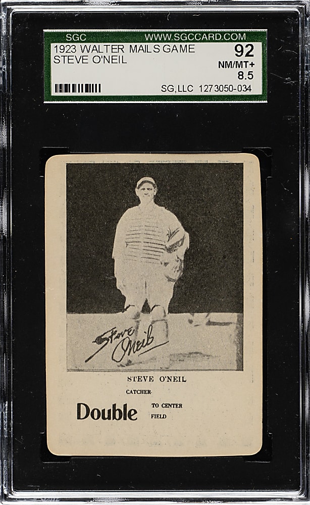 1923 WG7 Walter Mails Game Steve O'Neil SGC NM/MT+ 92