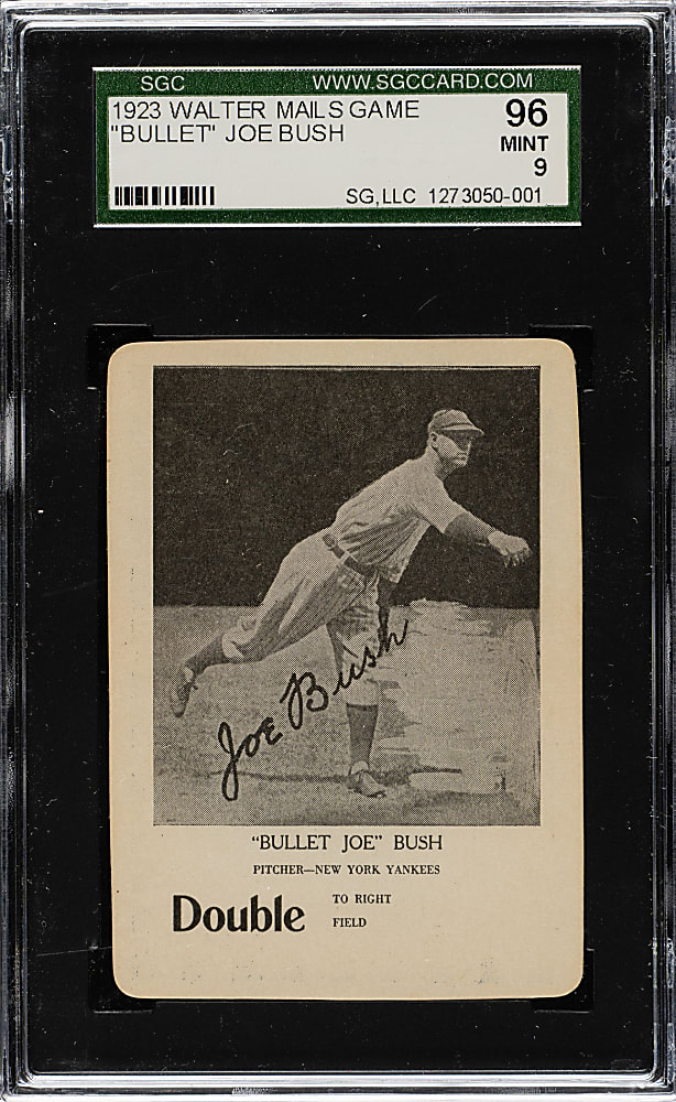 1923 WG7 Walter Mails Game Joe Bush SGC MINT 96