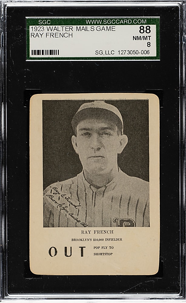 1923 WG7 Walter Mails Game Ray French SGC NM/MT 88
