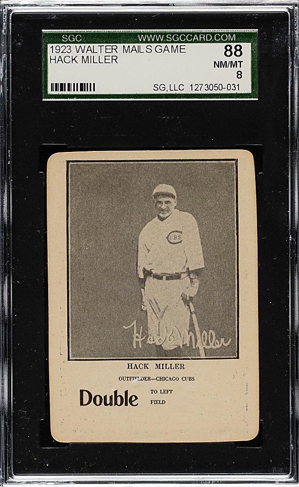 1923 WG7 Walter Mails Game Hack Miller SGC NM/MT 88