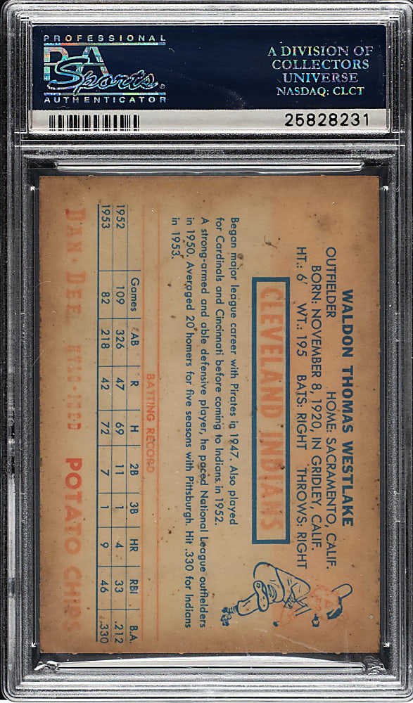 1954 Dan-Dee Potato Chips Wally Westlake PSA EX 5