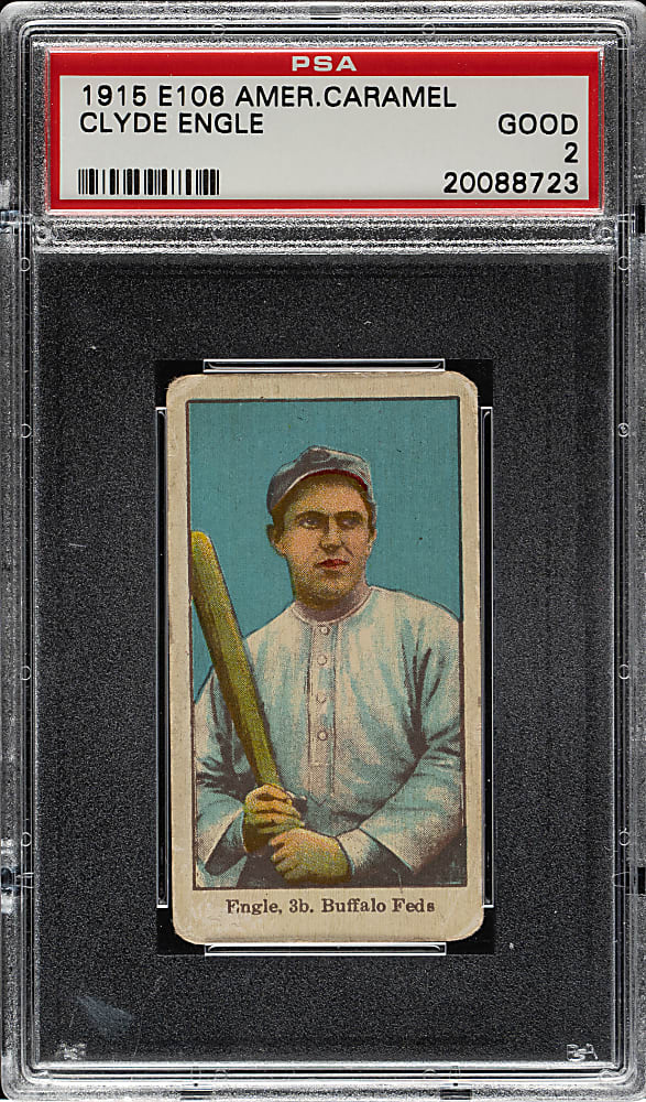 1915 E106 American Caramel Clyde Engle PSA GOOD 2
