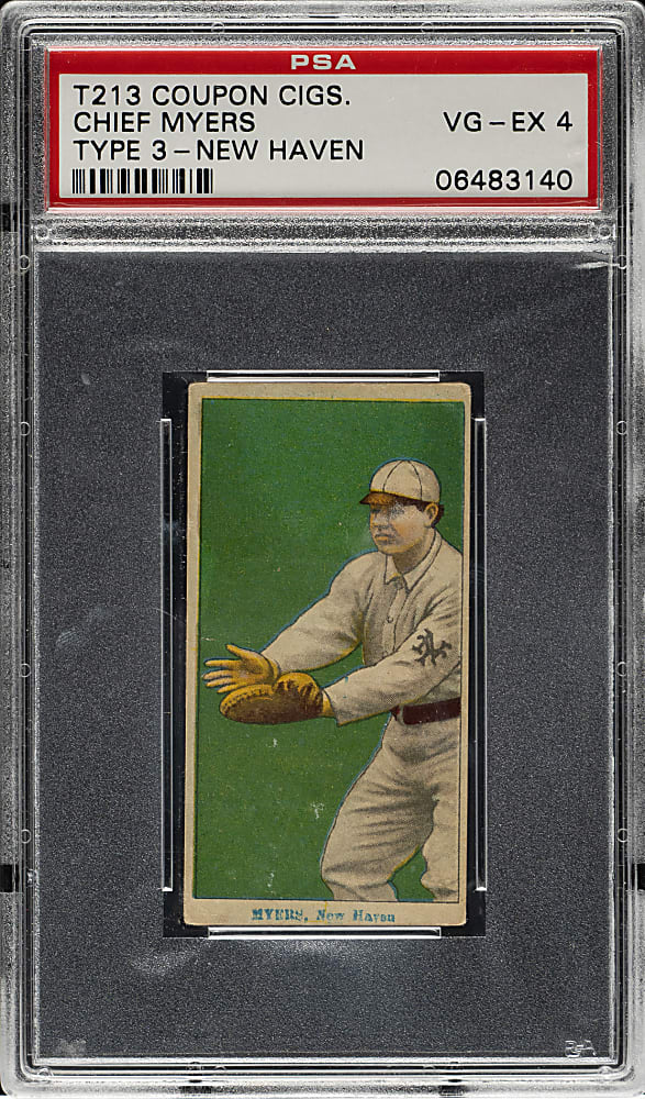 1919 T213 Coupon Cigarettes (Type 3) Chief Myers New Haven PSA VG-EX 4