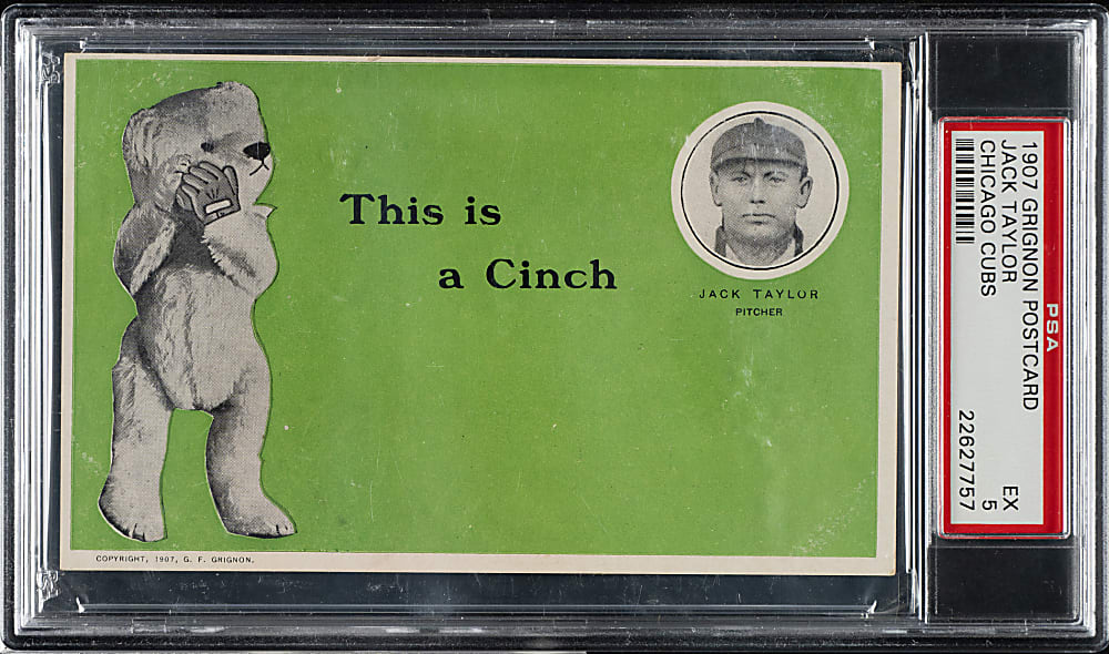 1907 Grignon Chicago Cubs Postcard PSA EX 5