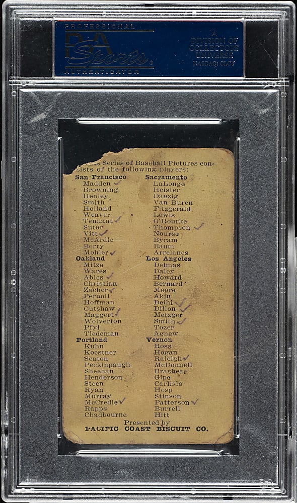 1911 D310 Pacific Coast Biscuit Harry Ables PSA Authentic