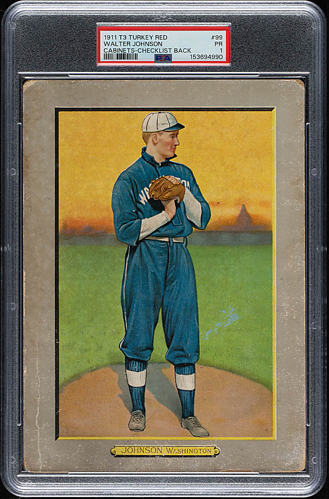 1911 T3 Turkey Red #99 Walter Johnson PSA POOR 1