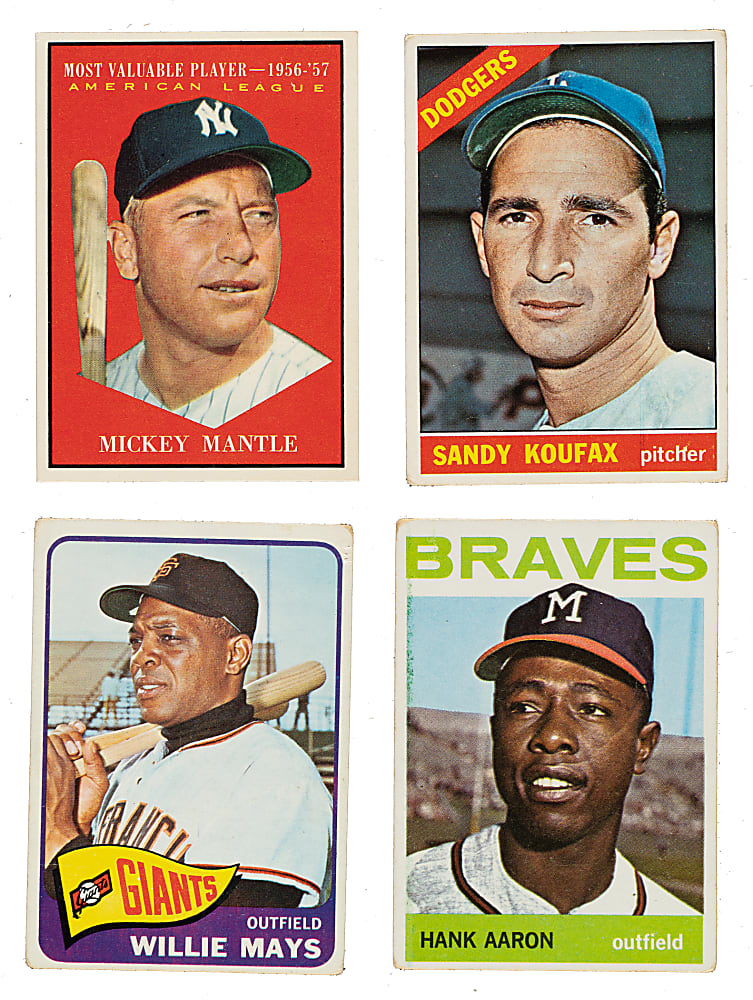 1959 to 1973 Topps and Fleer Hall of Fame Collection (26) Including Willie Mays, Roberto Clemente, and Mickey Mantle